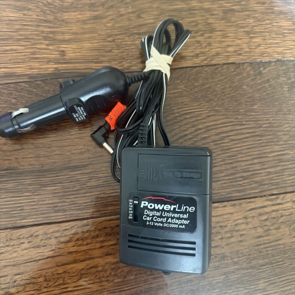 Powerline Universal Car Cord Adapter 3-12 Volts DC / 2000 mA